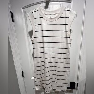 Navy and Cream Striped sleeveless dress